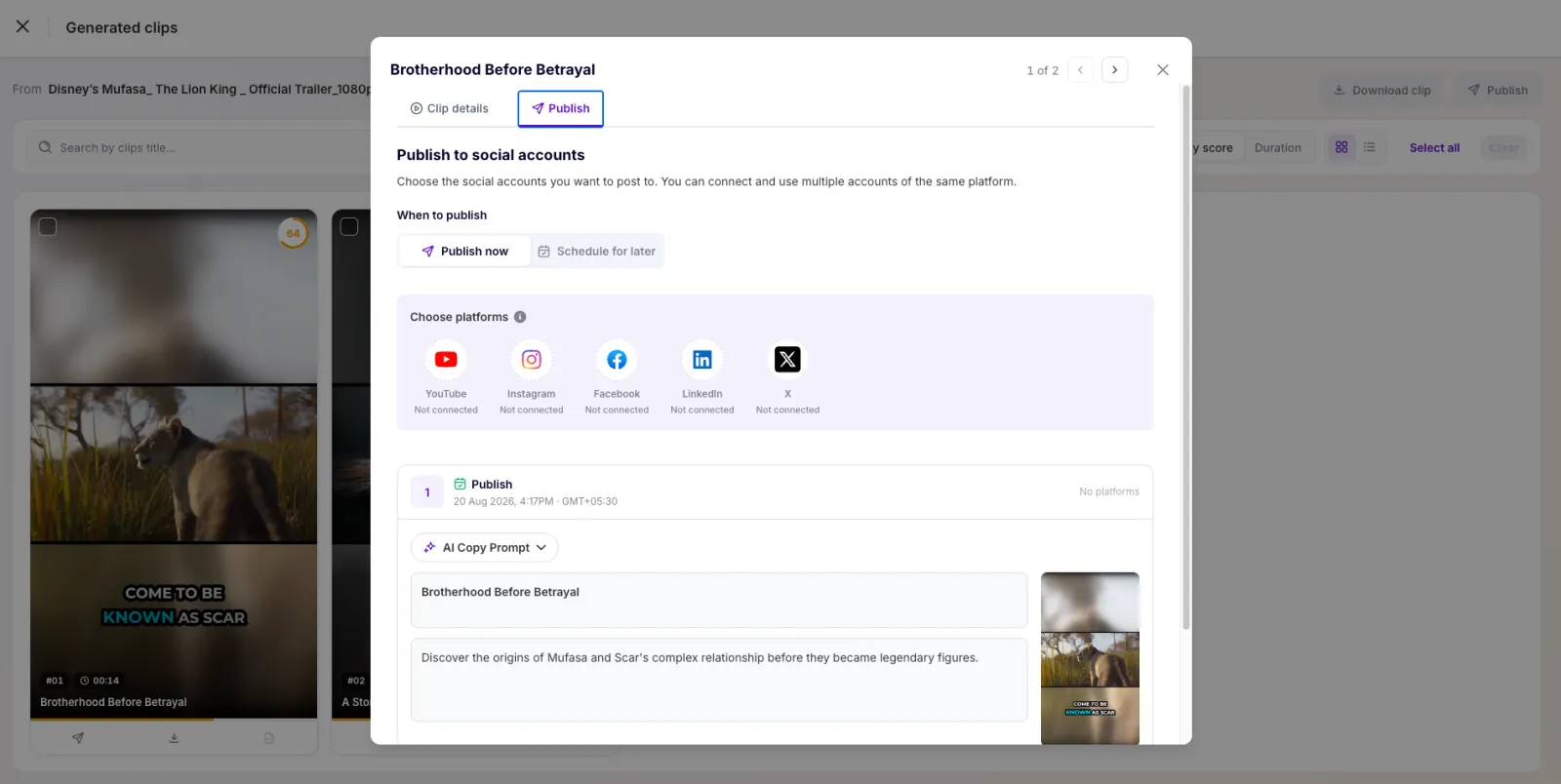Connect accounts dialog