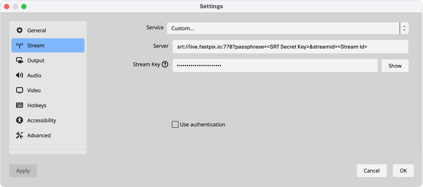 OBS streaming