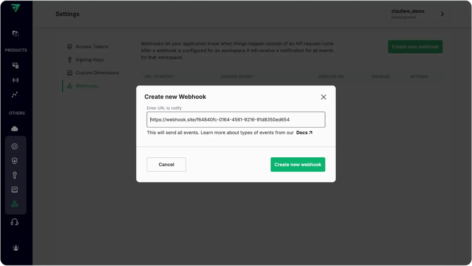 Configure webhook endpoints