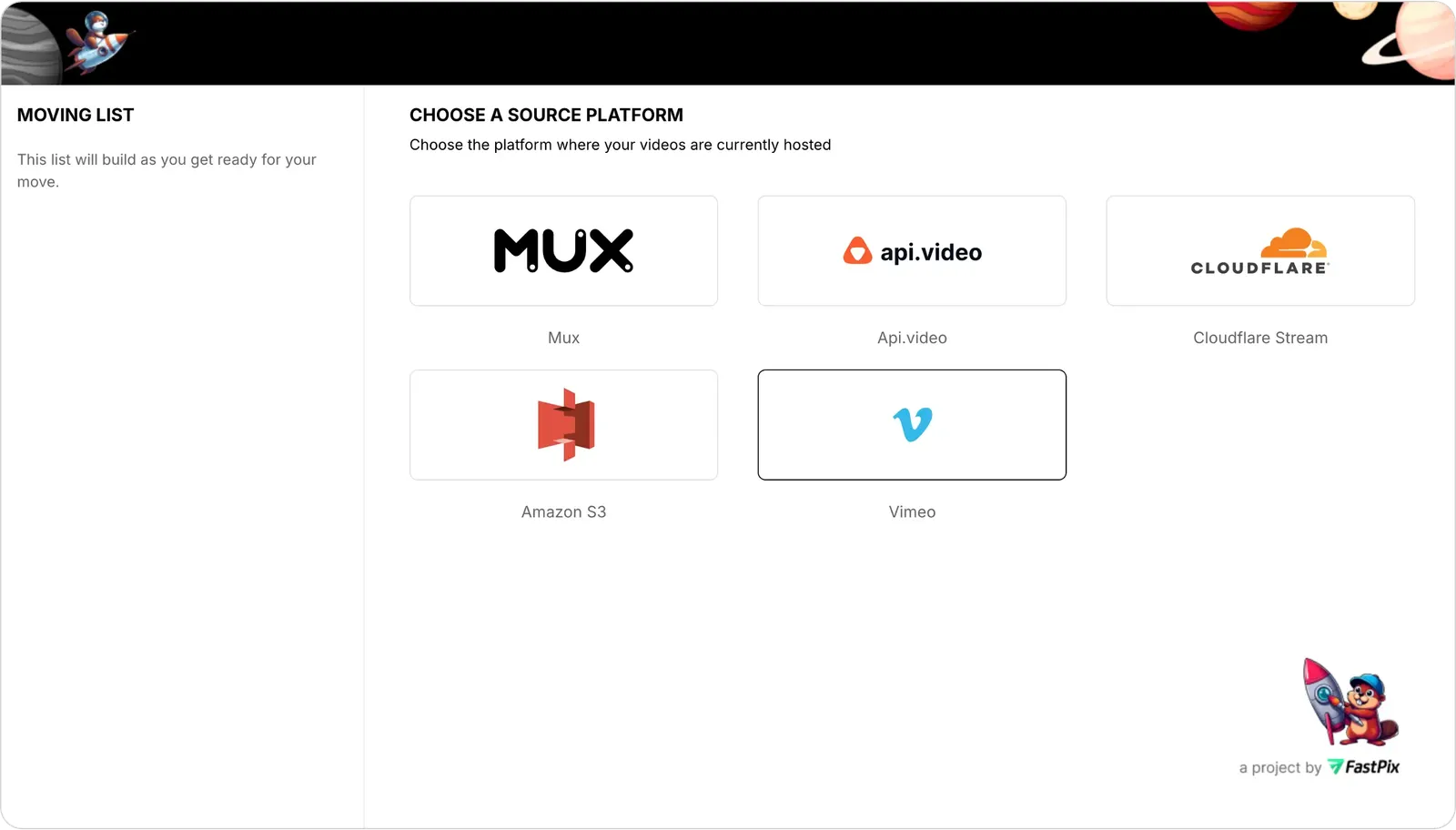 Source platform selection