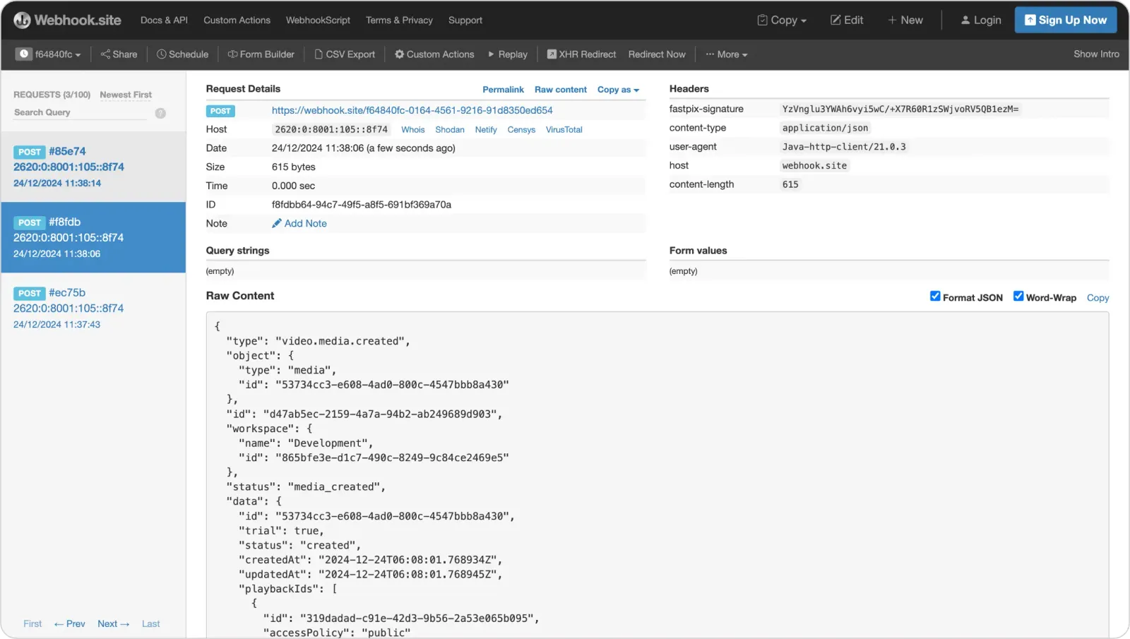 webhooks in your application to start receiving migration status updates
